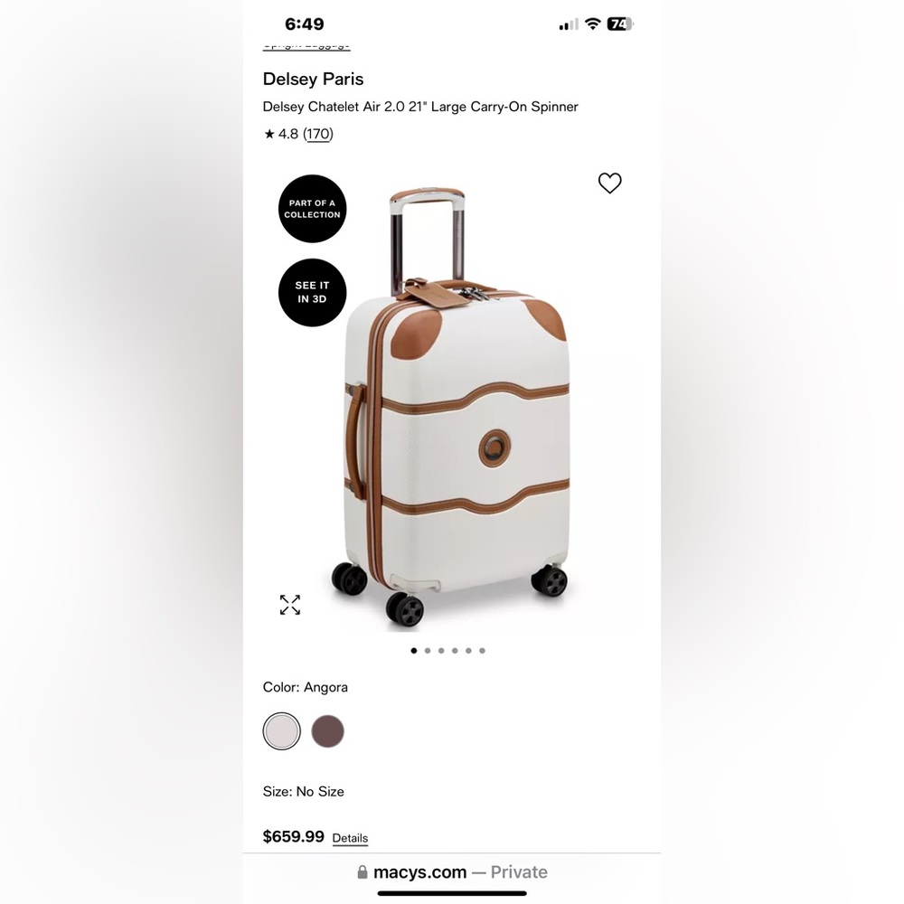 Delsey Paris Chatelet 2.0 21 in large Carry On Spinner